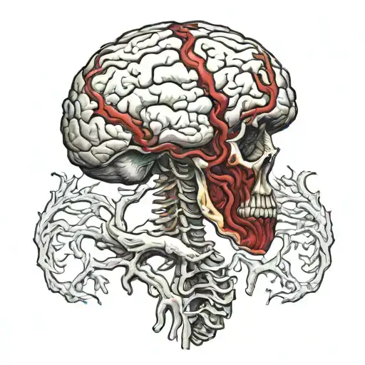 realistic Human organs, Decayed, rotting, veiny, blood vessels, bloody, guts, bleeding, melting, organs, gore, tattoo design idea