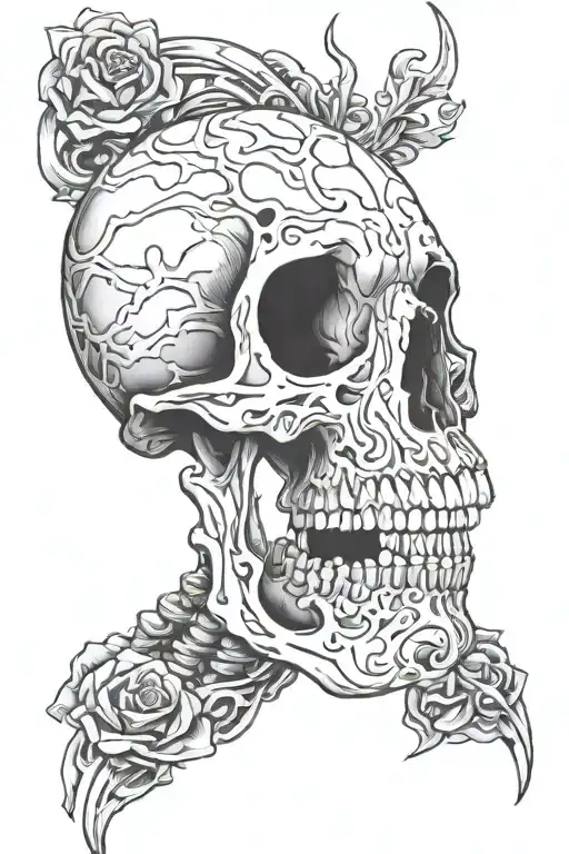 skeleton arm spine tattoo tattoo design idea