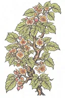 fig tree growing tattoo design idea