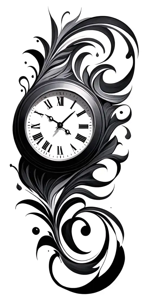 clock face tattoo design idea