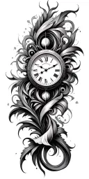 clock face tattoo design idea