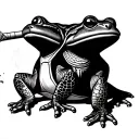 turtles and frog smoking joint tattoo design idea