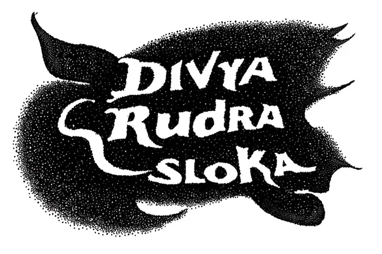 "Divya Rudra Sloka" single line tattoo tattoo design idea
