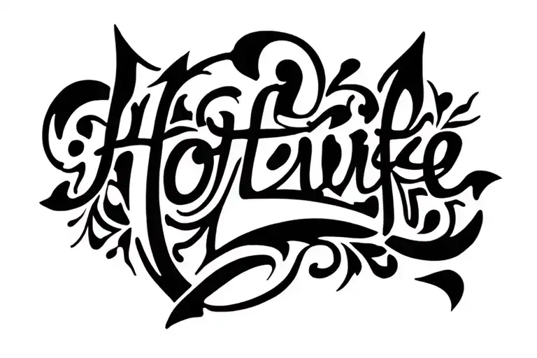 "Hotwife" tribal patterns tattoo design idea