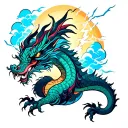 dragon lightning storm cloud tattoo design idea