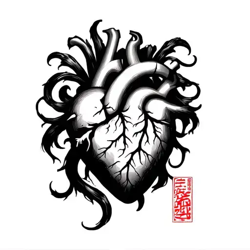 "full methal heart" japanese tattoo design idea