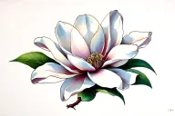 magnolia flower tattoo design idea