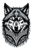 Shield Maiden wolf mandala tattoo design idea