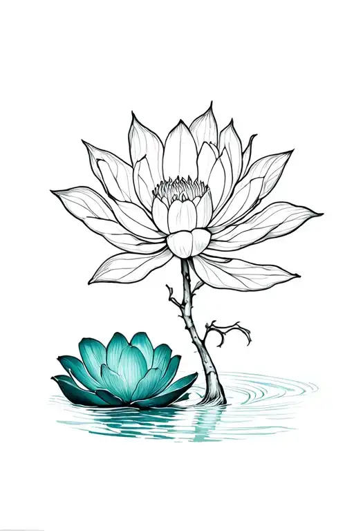 Victoria amazonica with stem tattoo design idea