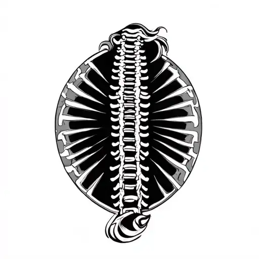 The spine line tattoo symbolically represents several profound qualities, including God, patience, strength, power, loya tattoo design idea