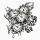 ice cubes melting clock tattoo design idea