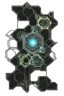 stained glass hexagonal fractal  tattoo design idea