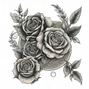 today tomorrow forever Roman numerals flowers wrapped tattoo design idea