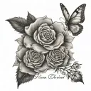 today tomorrow forever Roman numerals flowers wrapped tattoo design idea