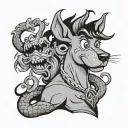 scooby doo with medusa snakes  tattoo design idea