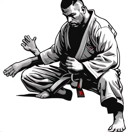 BJJ black belt tattoo design idea