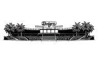 dodgers stadium palm trees tattoo design idea