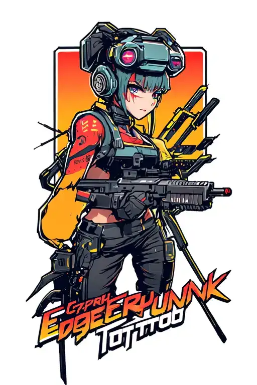 cyberpunk edgerunner logo tattoo design idea