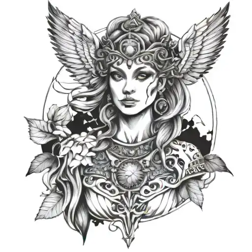freya norse goddes chest tattoo tattoo design idea