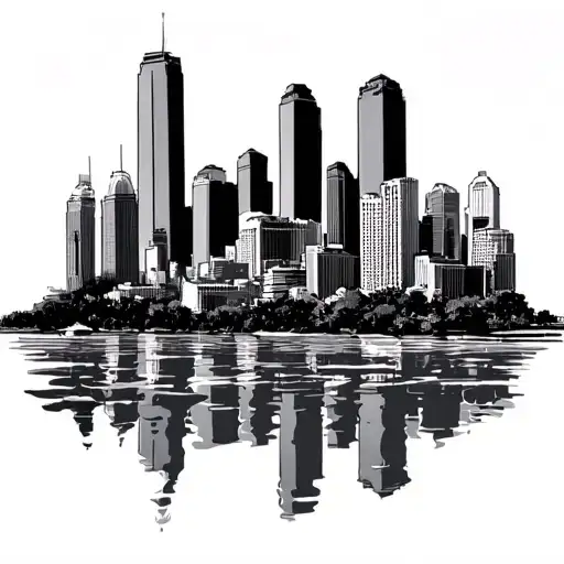 Los Angeles Skyline tattoo design idea