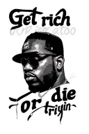 "Get rich or die tryin" 50 Cent tattoo design idea