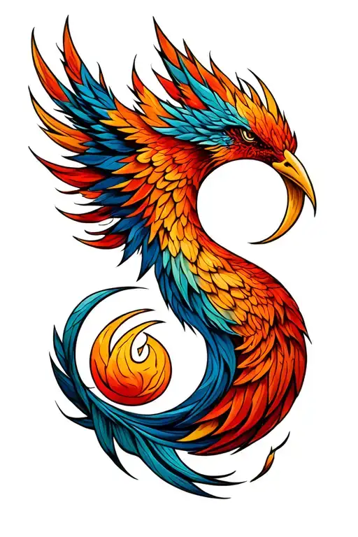 Phoenix Semicolon tattoo design idea