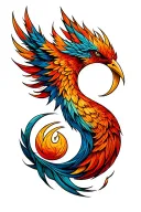 Phoenix Semicolon tattoo design idea