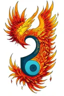 Phoenix Semicolon tattoo design idea