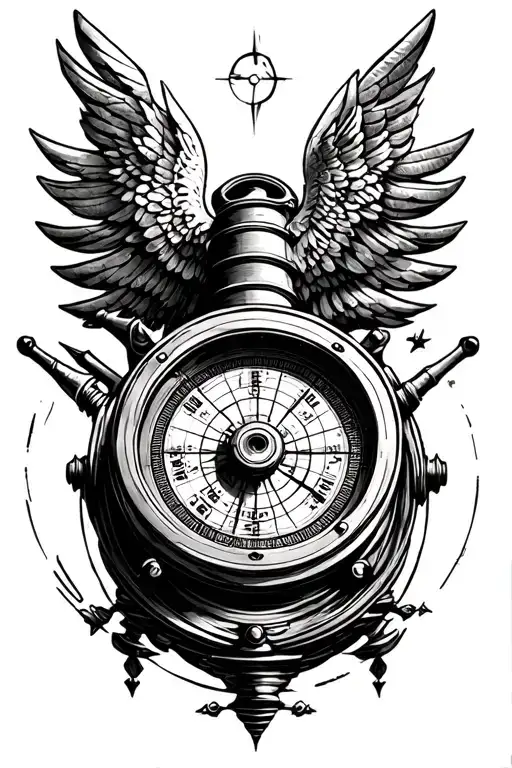 sextant navigation tattoo design idea