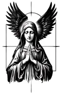 Virgin Mary praying tattoo design idea