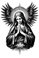 Virgin Mary praying tattoo design idea