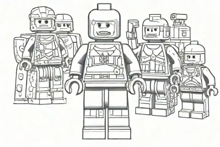 lego figure building lego bricks tattoo design idea