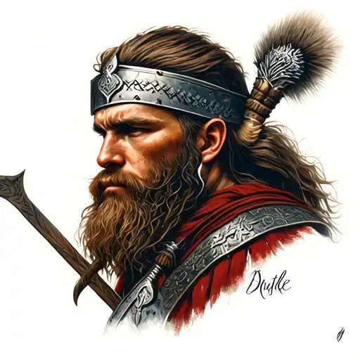 scottish warrior Nordic warrior tattoo design idea