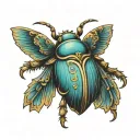 winged scarab beetle tattoo design idea