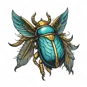 winged scarab beetle tattoo design idea
