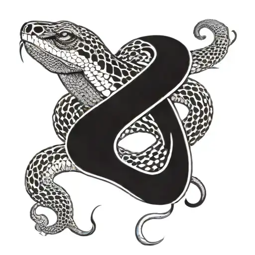 black mamba snake coiled tattoo design idea