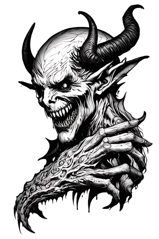Scary devil tattoo design idea
