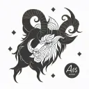 Ashwin, Aries, April birth month tattoo design idea