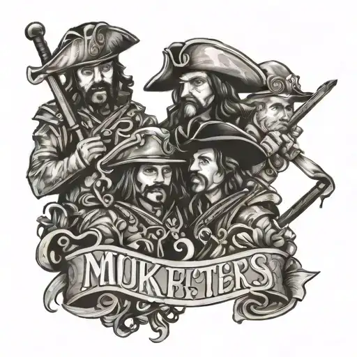 3 Musketeers word tattoo design tattoo design idea