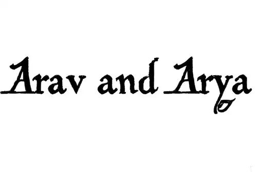 "Arav and Arya" tattoo design idea