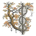 Dna chain and tree tattoo design idea
