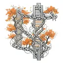Dna chain and tree tattoo design idea