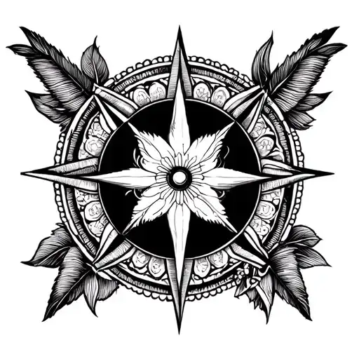 Compas shows south tattoo design idea