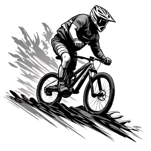mountain bike jumping tattoo design idea