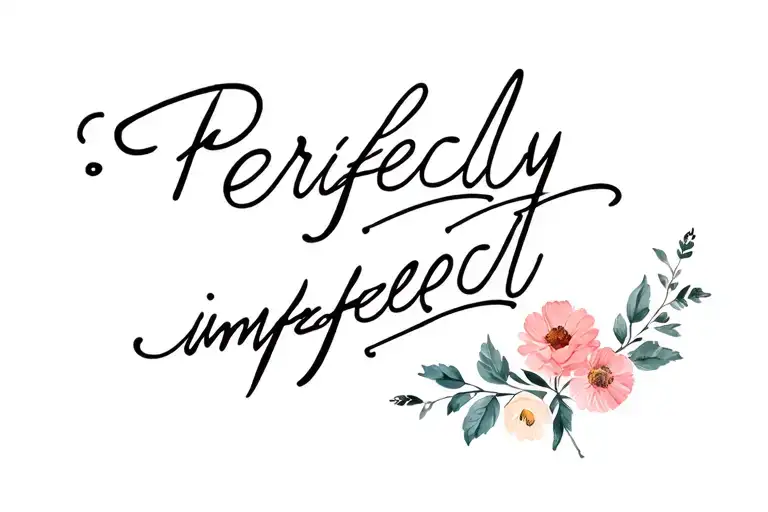 "Perfectly imperfect " Flowers wrapped tattoo design idea