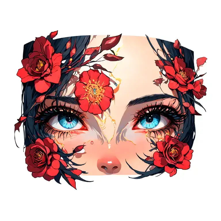 Anime Eyes Wide Shut tattoo design idea