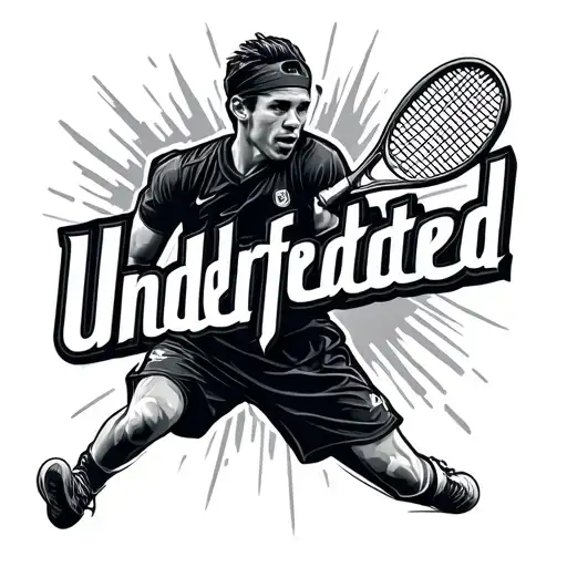 " Undefeated " Tennis tattoo design idea