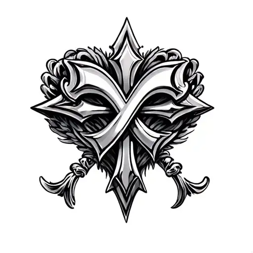 chrome hearts cross tattoo design idea