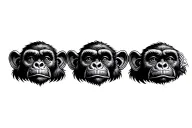 3 wise monkeys tattoo design idea