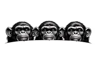 3 wise monkeys tattoo design idea
